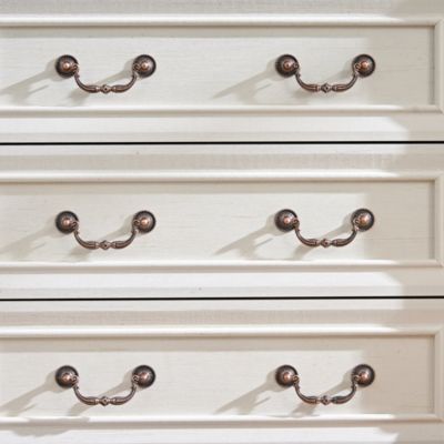 Farmhouse Style 5 Drawer Dresser Bathrooom Cabinet Chest with Base Wooden Rustic Chest of Drawers, Storage Dresser Organizer