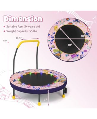 Mini Trampoline Folding Small Rebounder for Kids with Lights