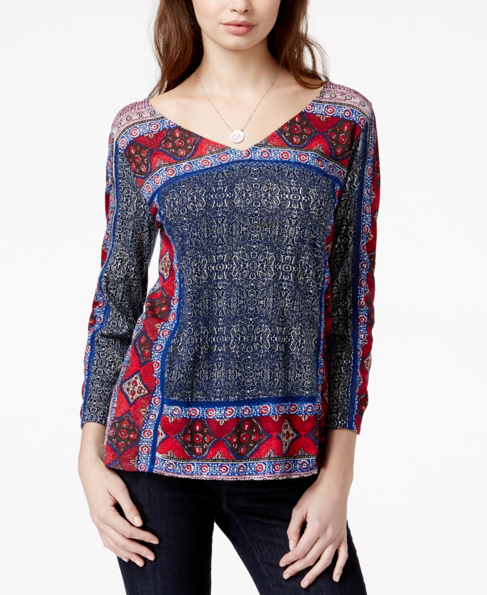 Lucky Brand Batik Printed Top   Tops   Women