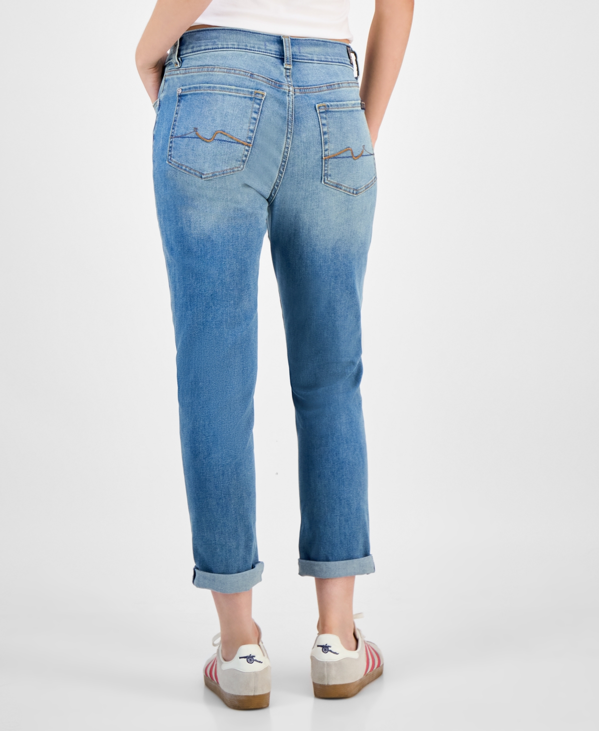 7 For All Mankind Women's Josefina Cropped Straight-leg Jeans In Blue