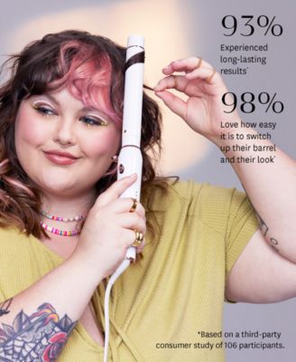 Switch Kit Wave Trio Professional Ionic Interchangeable Curling Iron with 3 CeramicClip & Wand Barrels for Curling and Waving