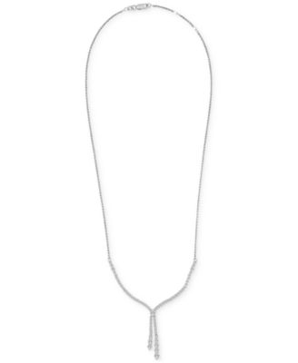 Diamond Lariat Necklace (2 ct. t.w.) in 14k White Gold, 16-3/4" + 2" extender, Exclusively at Macy's