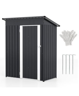 Outdoor Storage Shed with Sloped Roof and Lockable Door