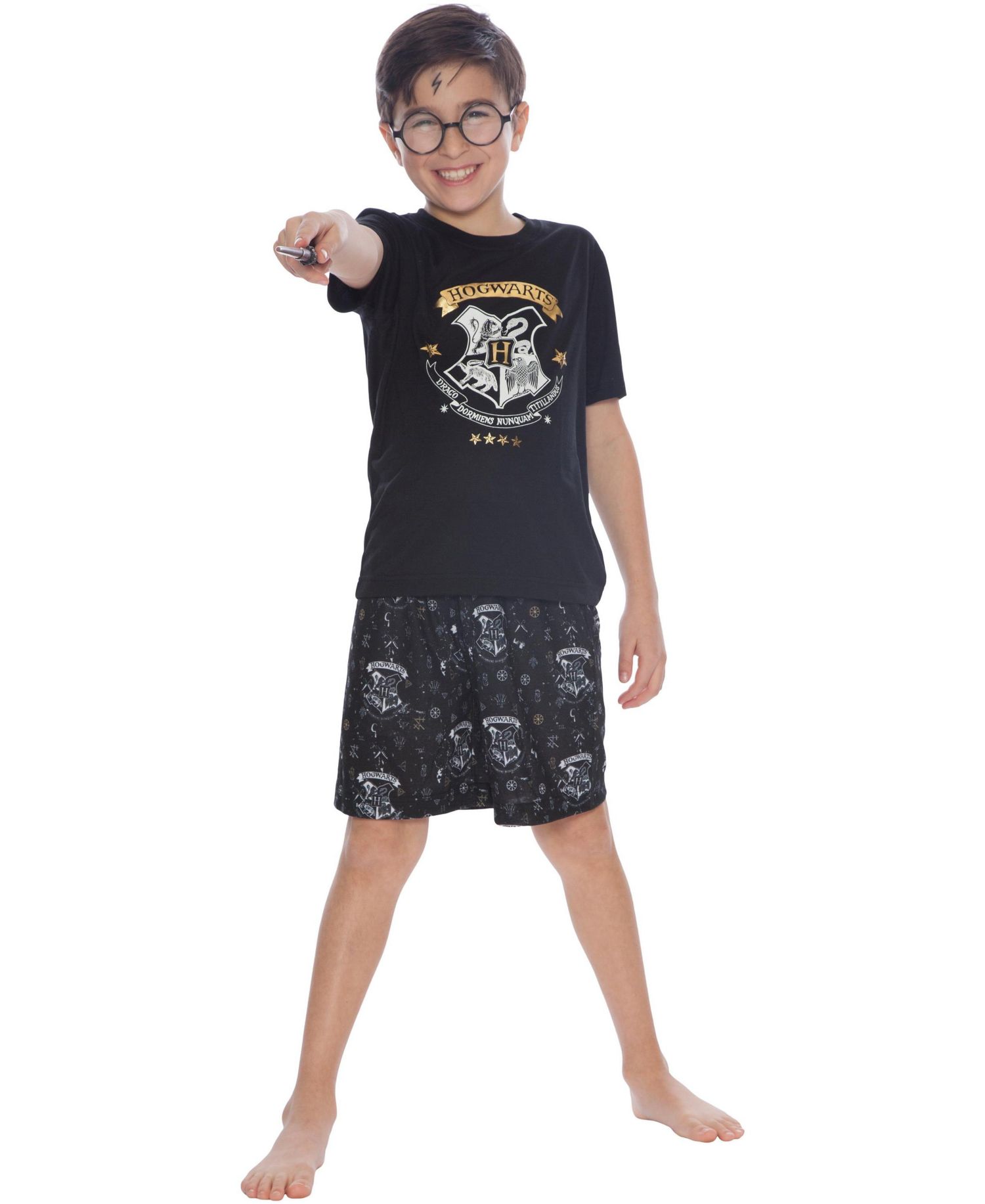 Boys' Hogwarts Crest Wizard 2-Piece Kids' Pajama Short Set