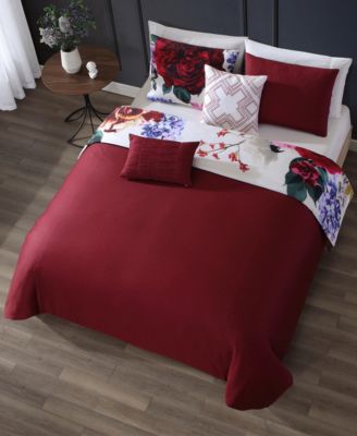 Scarlet Bedding 100% Cotton Sateen 5 Piece Queen Size Reversible Comforter Set