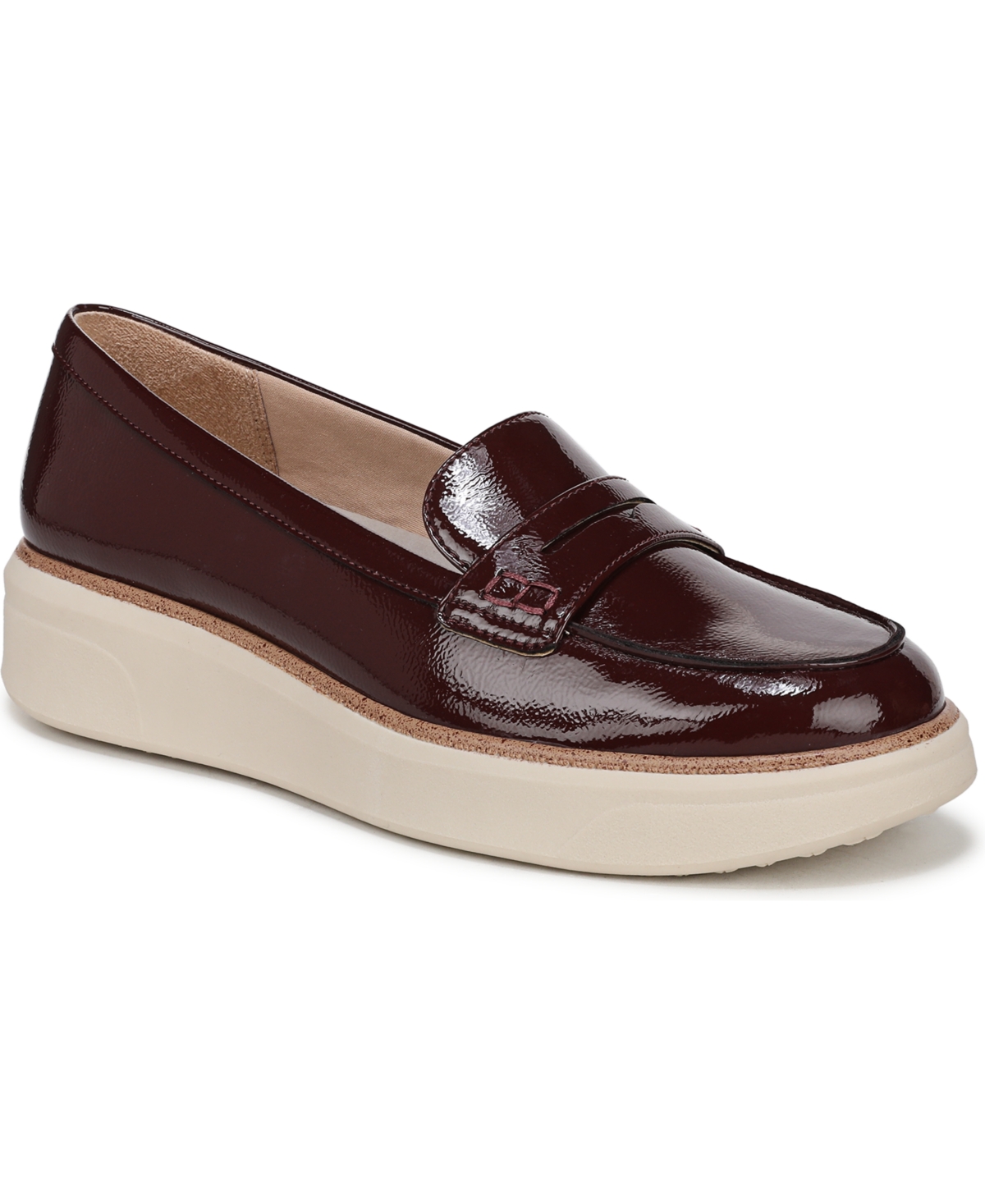 Women's Chelsea Round Toe Platform Penny Loafers - Black Croc Faux Leather