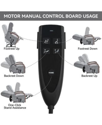 Power Chenille Lift Recliner Chair Dual Motor Infinite Position Up to 350 LBS with Solid Wood Armrests, Heat Massage and Heavy Duty Motion Mechanism