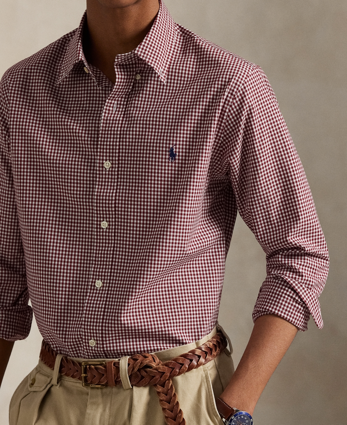 Polo Ralph Lauren Men's Classic-fit Stretch Poplin Shirt In Pink