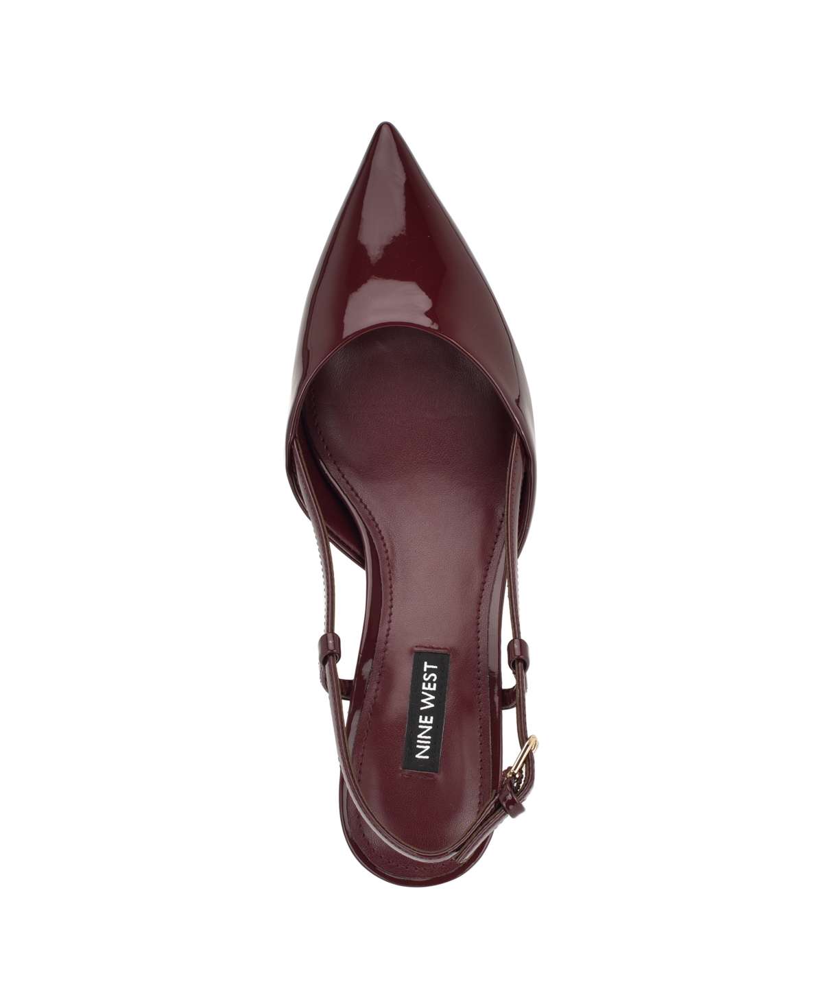Nine West Rhonda Slingback Pointed Toe Kitten Heel Pump In Brown