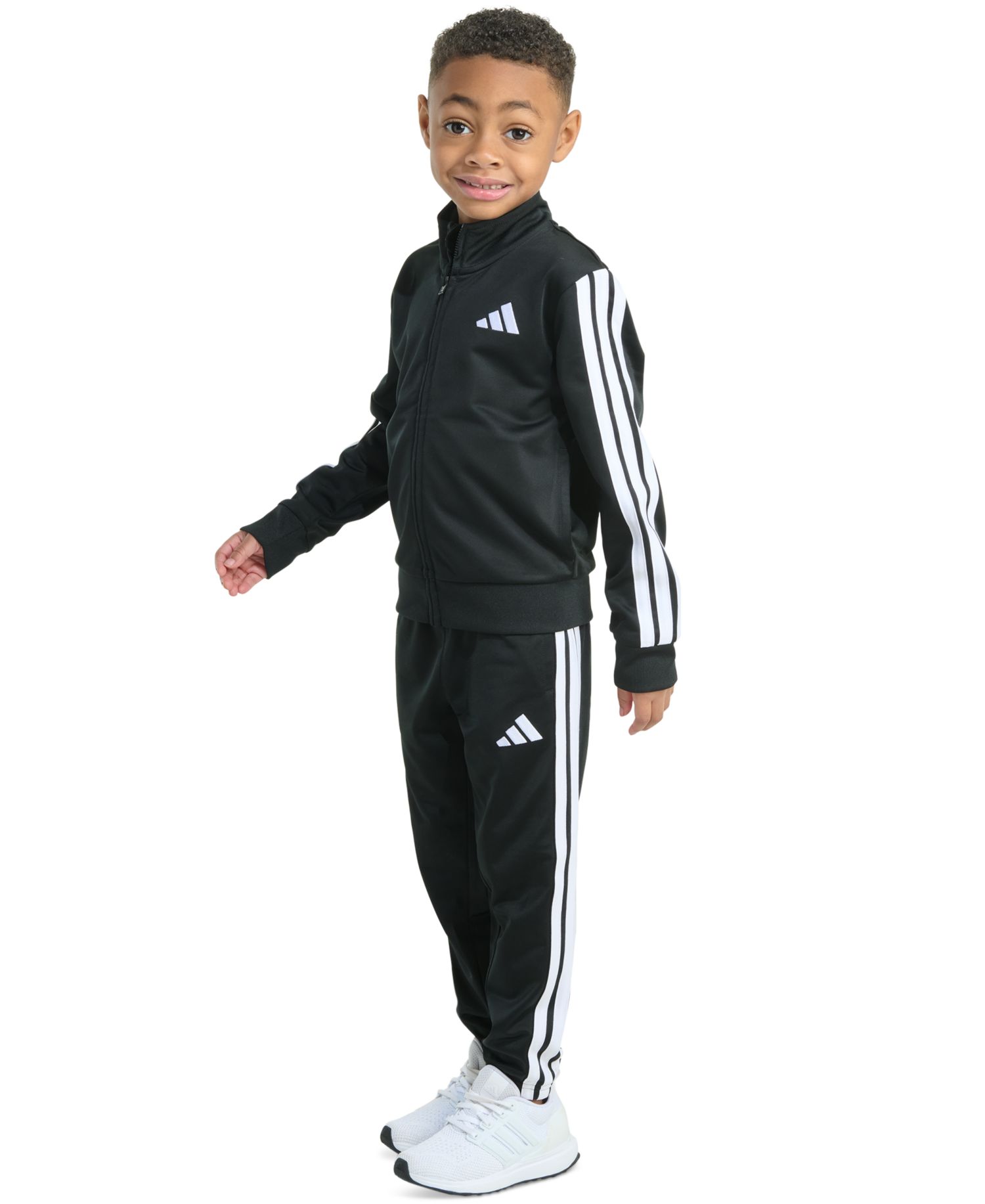 Toddler & Little Boys Tricot Long-Sleeve Essential 3-Stripe Track Jacket & Pants, 2 Piece Set