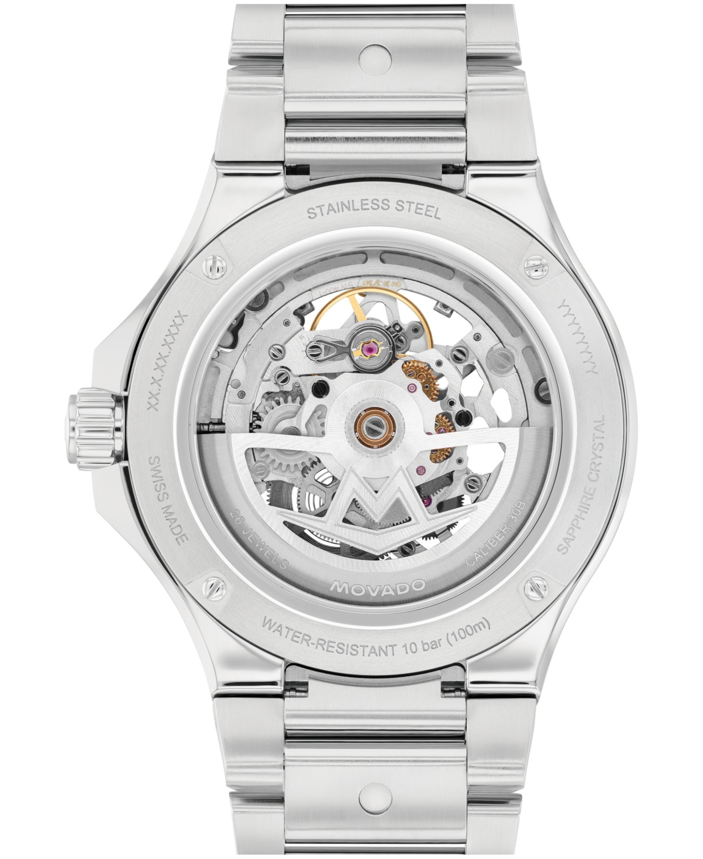 Мужские часы Movado Alta S.E.Swiss Automatic Skeleton Stainless Steel Watch, 43.50mm — фото 3