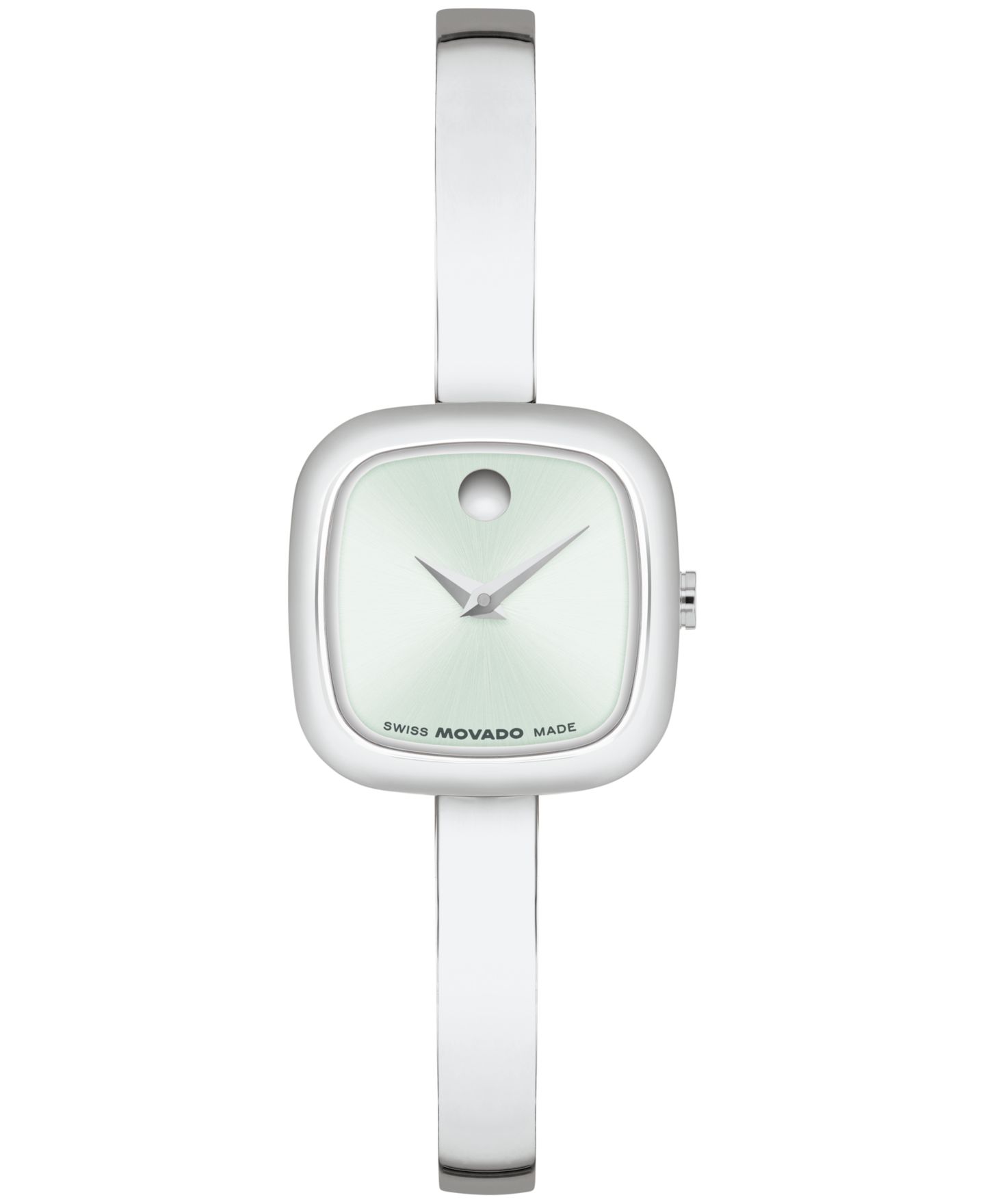 Женские часы Movado Museum Cushion Swiss Quartz Stainless Steel Bangle Watch, 21.50mm — фото 1