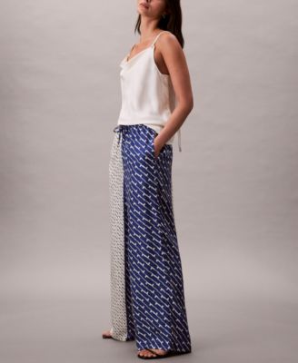 Women's Printed Twill Wide-Leg Pants