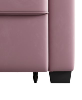 51" Velvet Riverside Convertible Loveseat Bed, Created for Macy's