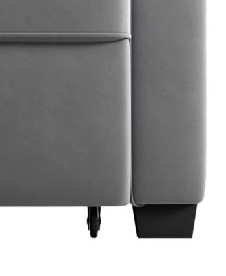 51" Velvet Riverside Convertible Loveseat Bed, Created for Macy's