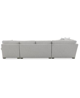 Radley Roll Arm 148" 4-Pc. Fabric Chaise Sectional with Wedge