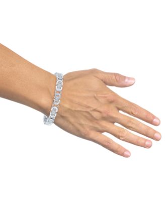 Men's Diamond Pav&eacute; U Link Bracelet (1 ct. t.w.) in Sterling Silver