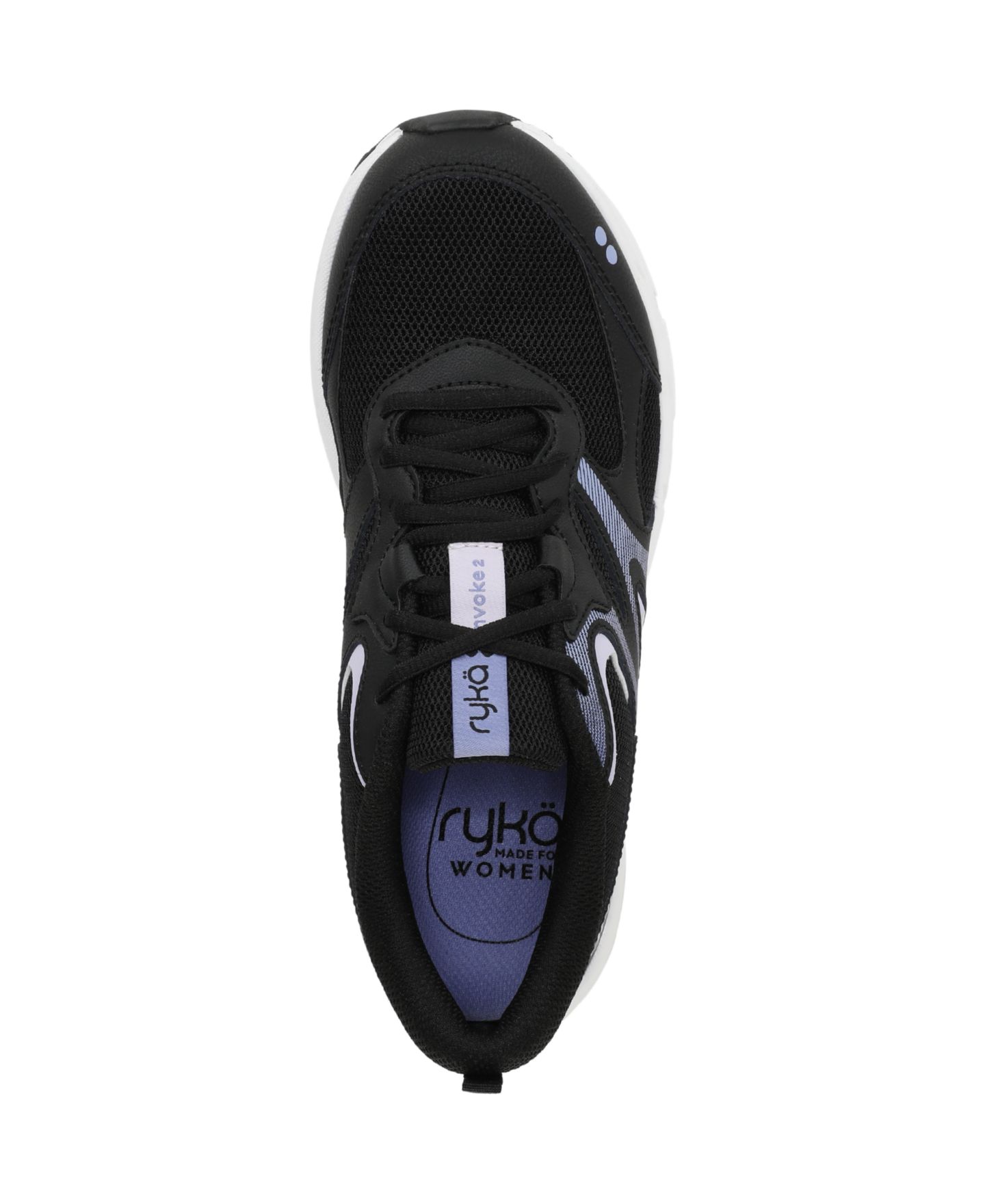 Женские кроссовки Ryka Invoke 2 Lace Up Walking, цвет: Чёрный кожаный / Сетчатый — фото 4