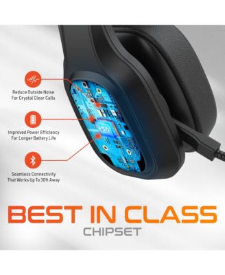 Wireless Computer Headset with USB Dongle, Trucker Bluetooth Headset with Noise Canceling Mic, 35Hrs talk time, Wireless Headset for Computer, Cell Phone, Drivers, Office, Call Center - Black