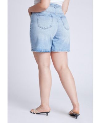 Women's Plus Size Overlap Waistband Shorts