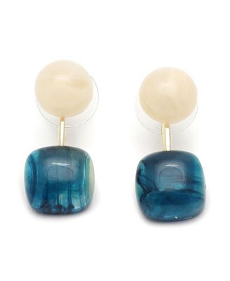 Sohi Womens Blue Stone Drop Earrings