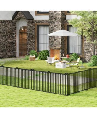 2 Piece Vinyl Picket Fence Set for Garden and Yard Decoration