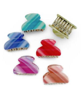 Mini Claw Clip Set - Neon Stripes