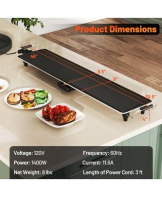 Extra Large Electric Griddle with 2 Cooking Surface and Adjustable Temperatures