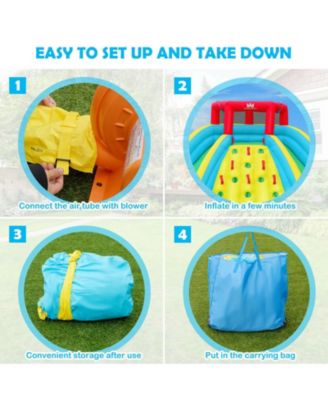 Double Side Inflatable Water Slide Park with Climbing Wall for Outdoor