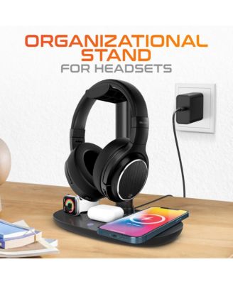 M101 Wireless Computer Headset with Wireless Charger & Desktop Holder