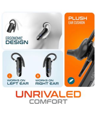 22X Wireless Mono Bluetooth Headset, Wireless Single Ear Headset With Built-In Two Microphones, Lightweight Bluetooth Phone Earpiece Compatible With PC, Laptop, Smartphone, Tablet, and MacBook, Black