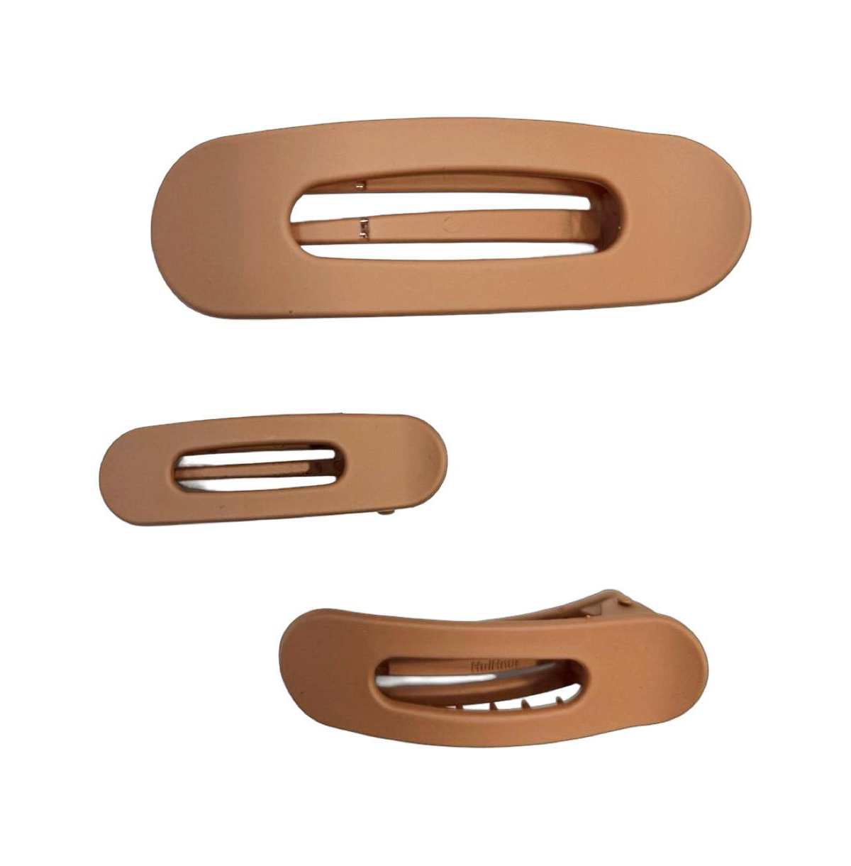 Mixed Size Flat Lay Clip Set - Camel - Camel