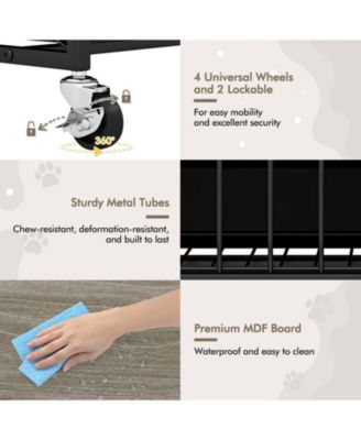 Industrial Dog Kennel with Flip-up Top 3 Lockable Doors and Removable Tray