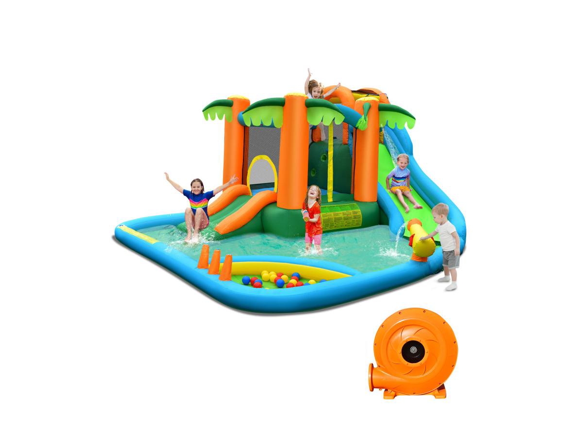 7 in 1 Inflatable Water Slide Park - Orange