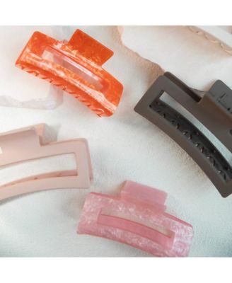 Large Rectangle Claw Clip - Pink