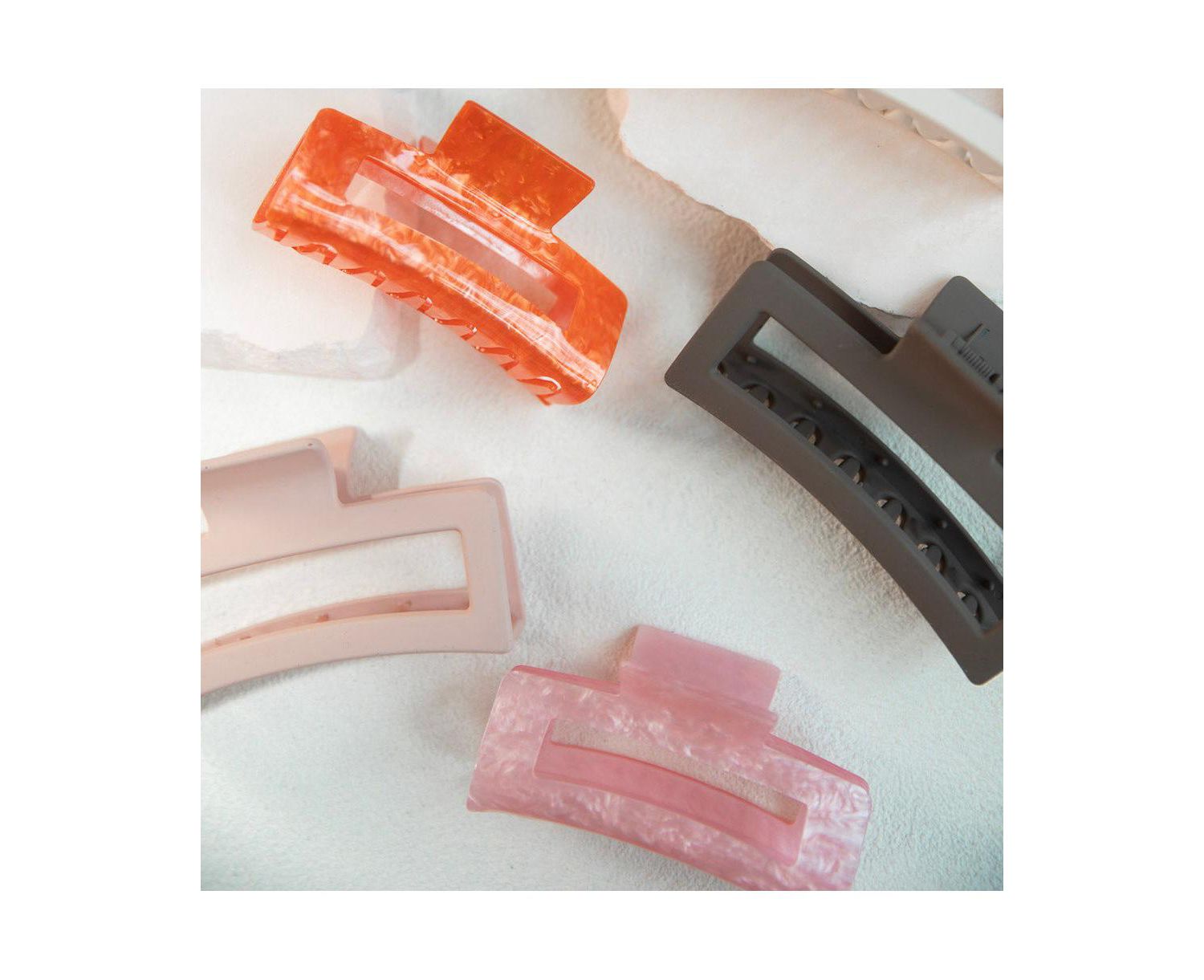 Large Rectangle Claw Clip - Pink