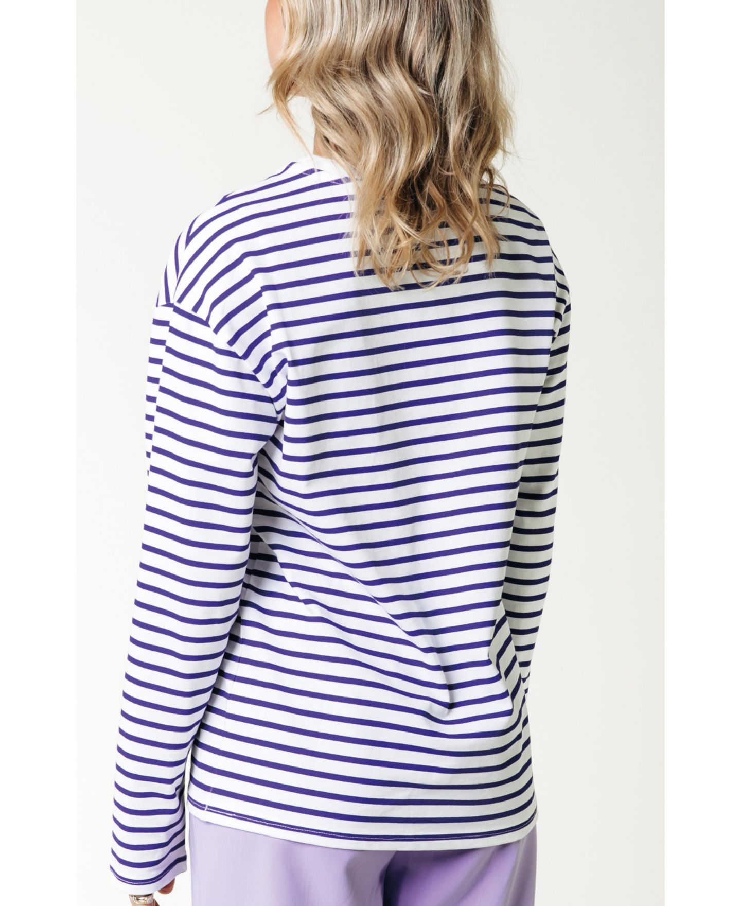 Женская футболка Colourful Rebel Logo Wave Stripe Longsleeve, цвет: Фиолетовый — фото 2
