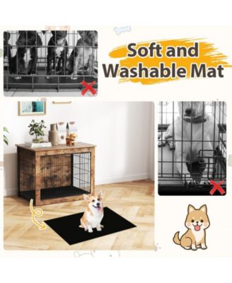 Dog Crate Furniture with Cushion and Double Doors for Small/Medium Dogs