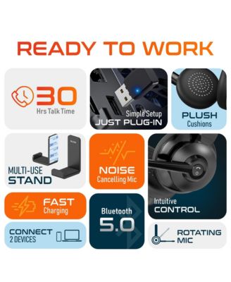 KB200 Ergonomic Wireless Keyboard & S12 Vertical Mouse , 1080p USB Webcam with Adjustable Mounting Clip, Bluetooth Headset with USB Dongle, Compatible with Laptop/PC/Tablets/Smartphone - Black