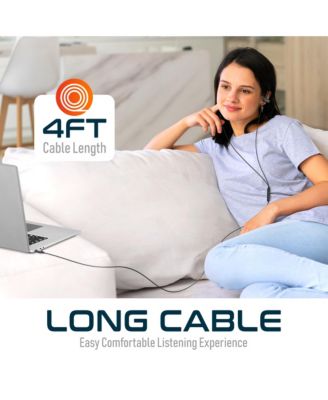 24EC USB-C Wired Earbuds with Microphone, Ergonomic In-Ear Design with Ear Hook, Hi-Fi Stereo Sound and In-Line Remote Control, USB C Earphone for PC/Laptops/Tablets/iMac & Smartphones - Black