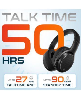 M101D Active Noise Canceling Bluetooth Headphones , Wireless Over Ear Bluetooth Headsets with Microphone, Ergonomic Design and Comfort Fit Ear Cups for Home/Office/Travel - Black