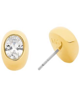Oval Stone Stud Earrings