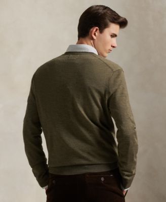 Men's Washable Wool V-Neck Sweater