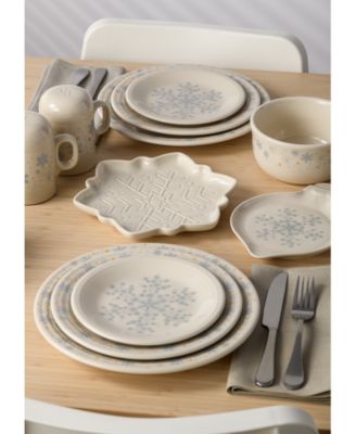 Linen Snowflakes Classic Rim Dinner Plate, Exclusively at Macy's