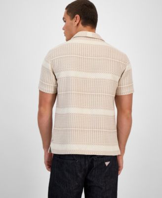 Men's Arrow Jacquard Short Sleeve Button-Up Shirt