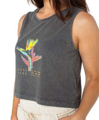 Juniors' Tropicool Paradise Wildflower Cotton Tank Top