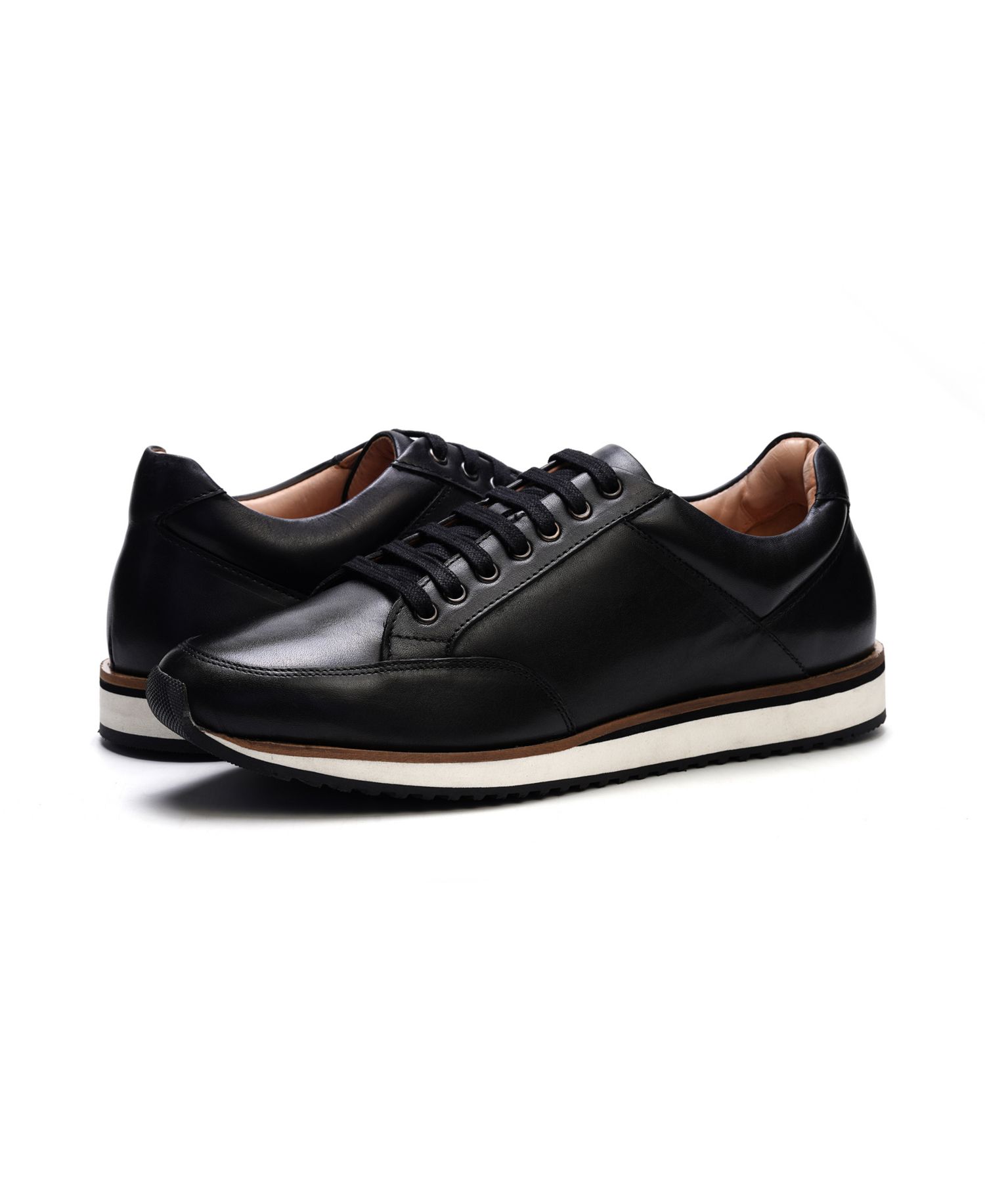 Men's Brooklyn Leather Round-Toe Sneakers