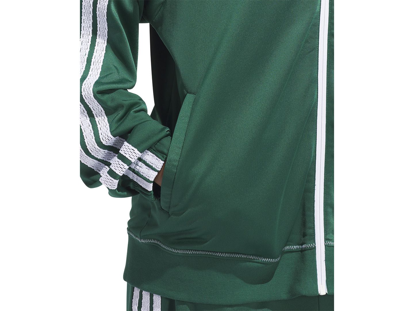 Женская куртка adidas Zip-Front Long-Sleeve Logo Track Jacket, цвет: Зелёный — фото 5