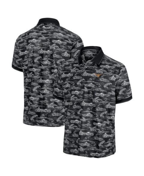 Мужское поло Tommy Bahama Black Texas Longhorns Sport Bay View IslandZone Polo Shirt