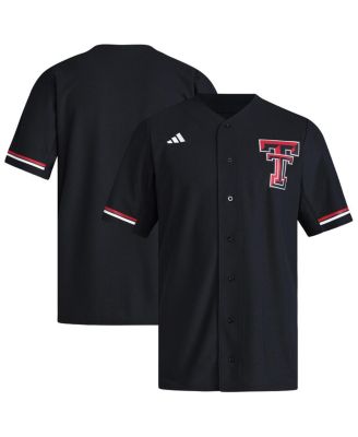 adidas - Men's Black Texas Tech Red Raiders Replica Baseball Jersey